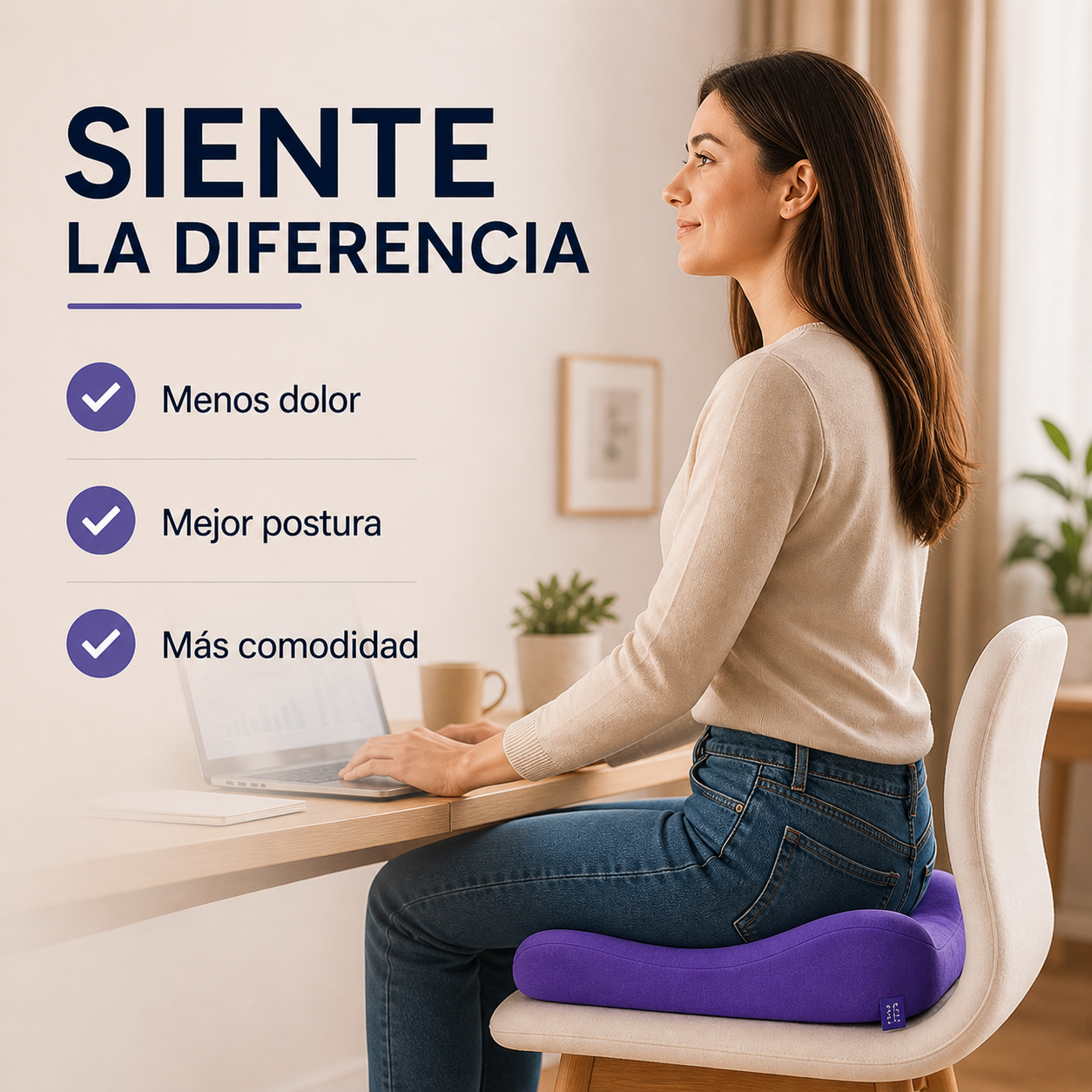 Cojín Ortopédico Premium Cobrevida para Alivio de la Presión en el Coxis, Ciática & Antihemorroides