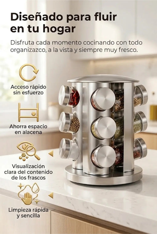 ✨ Organiza Tu Cocina y Encuentra Todo en Segundos con el Condimentero Giratorio 360°