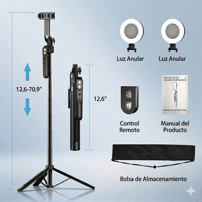 VlogStick Pro | Kit portátil para crear videos con luz y trípode