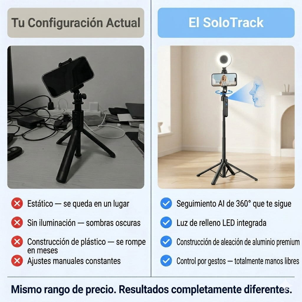 VlogStick Pro | Kit portátil para crear videos con luz y trípode