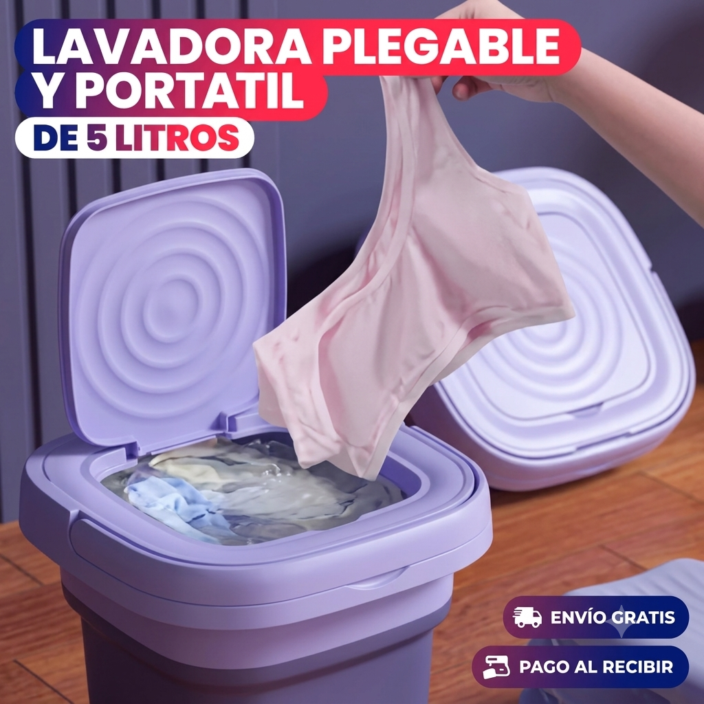 LAVADORA PLEGABLE Y PORTÁTIL DE 5 LITROS
