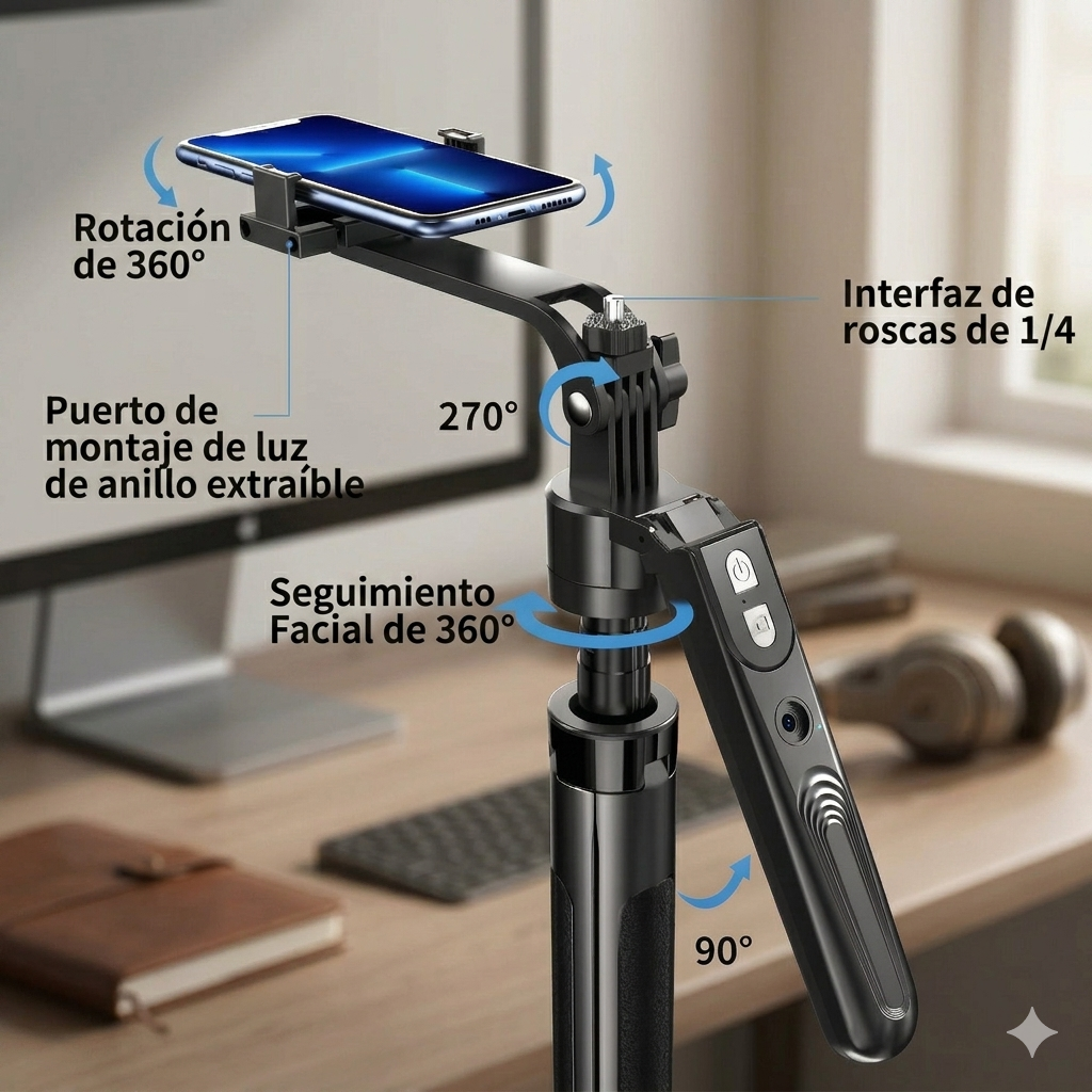 VlogStick Pro | Kit portátil para crear videos con luz y trípode