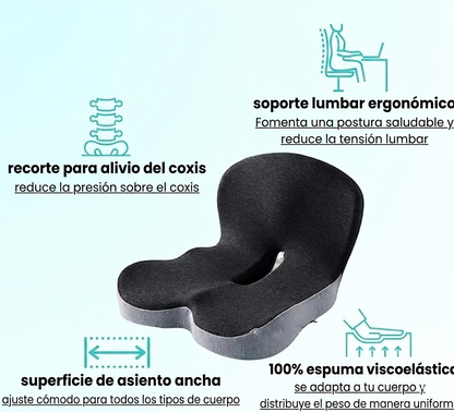 Cojín Ortopédico Premium Cobrevida para Alivio de la Presión en el Coxis, Ciática & Antihemorroides