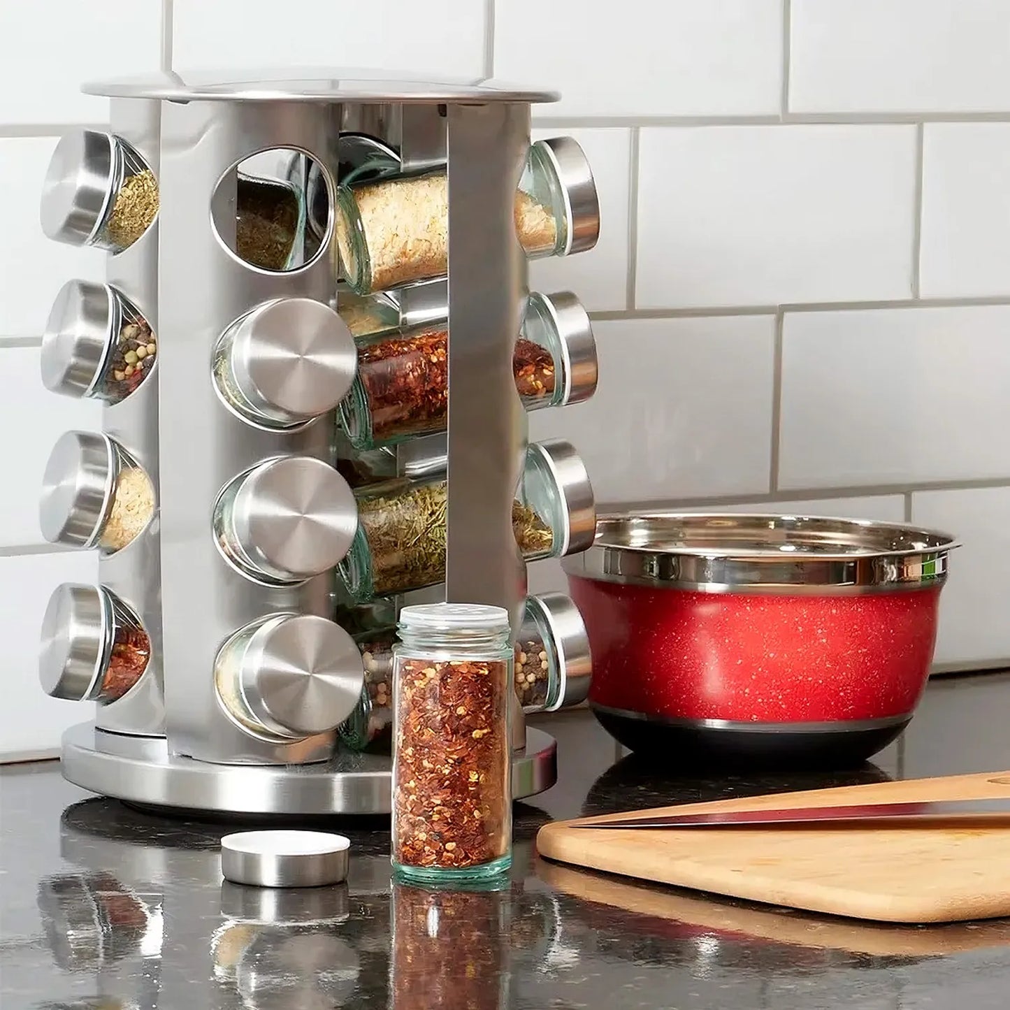 ✨ Organiza Tu Cocina y Encuentra Todo en Segundos con el Condimentero Giratorio 360°